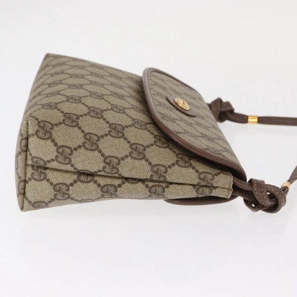 GUCCI GG Supreme Shoulder Bag PVC Beige Gold - Picture 4 of 16